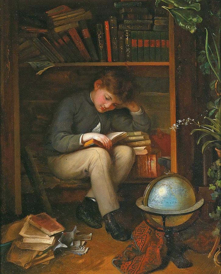 A Little Bookworm Painting by Eduard Swoboda