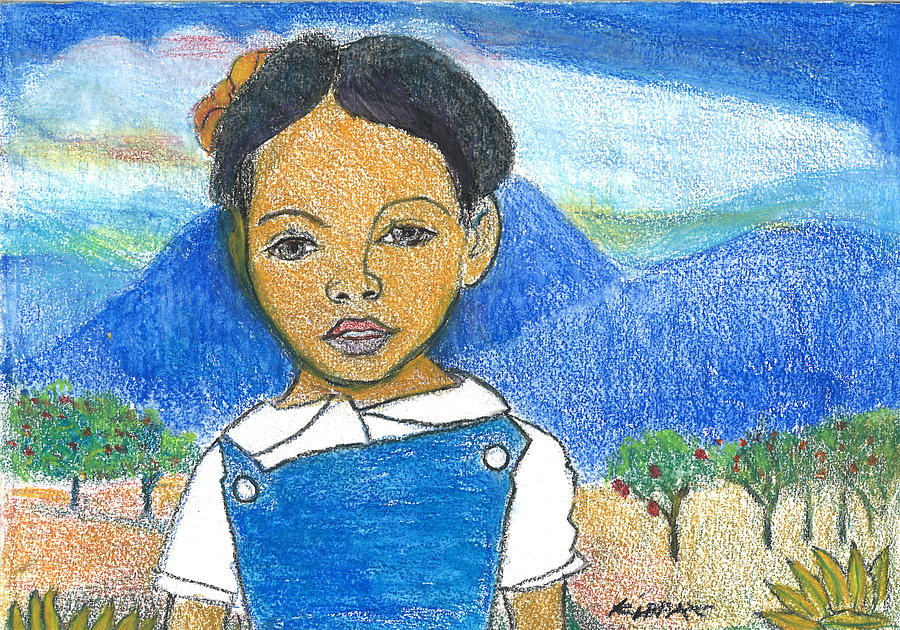 A Little Girl In Kingstontown Pastel by Kippax Williams