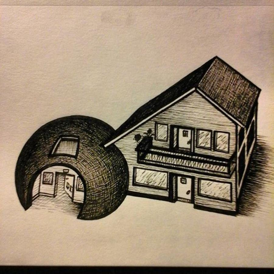 Architecture Photograph - A Little Sketch Of An Imaginary House by Richie Montgomery