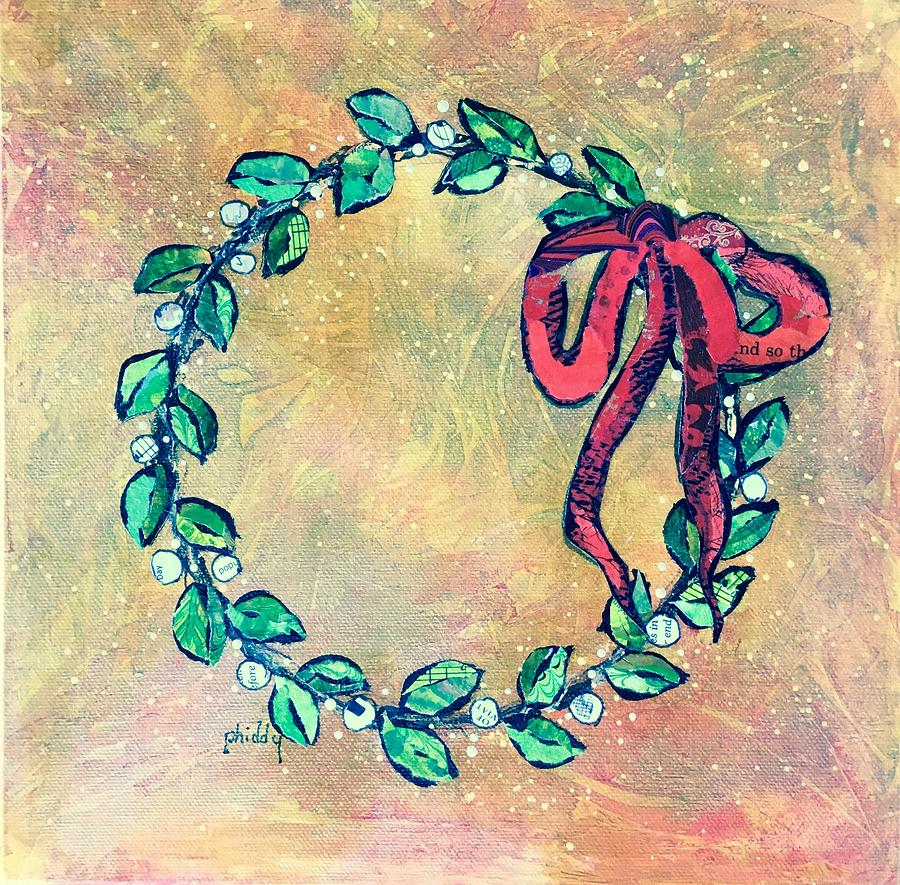 A Little Wreath Painting by Phiddy Webb