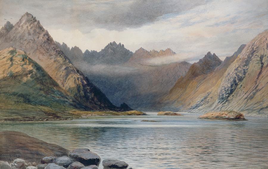 Mountain Painting - A Loch north of Hadrians Wall by Walter Severn