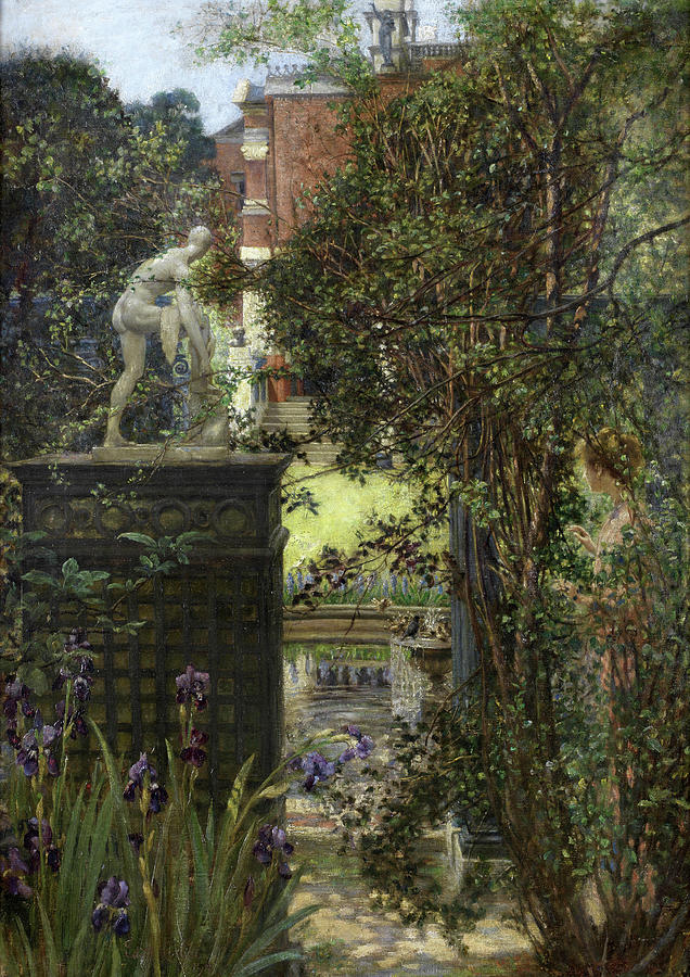 A London garden Painting by Edith Corbet