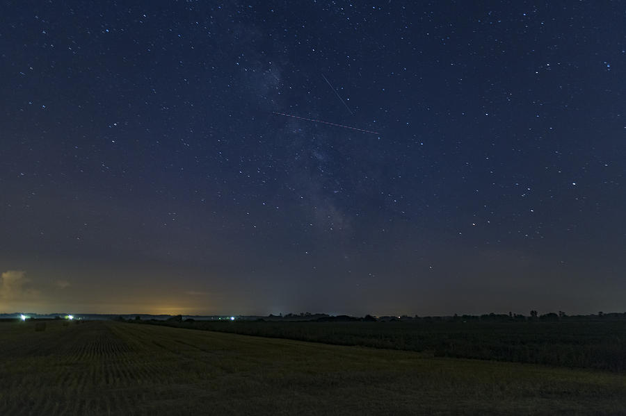 A lone Perseid Meteor Photograph by Josef Pittner
