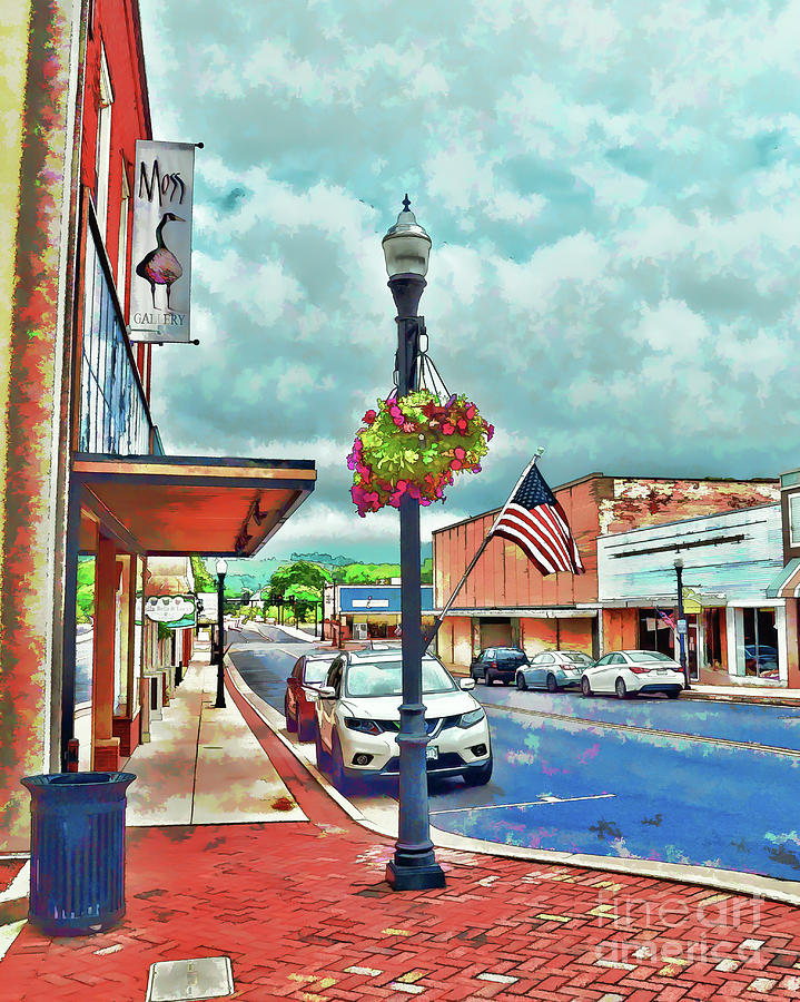 A Look Down Main Street - Waynesboro Virginia - Art of the Small Town Photograph by Kerri Farley