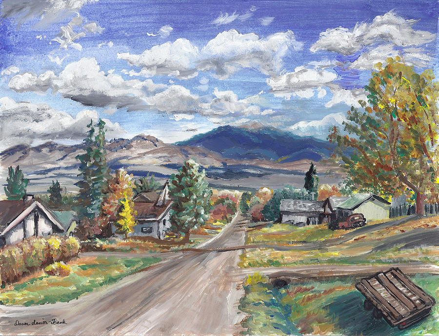 Mountain Painting - A Look Down the Street by Dawn Senior-Trask