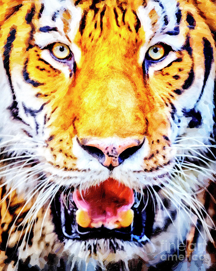 A look into the tigers eyes Large Canvas Art, Canvas Print, Large Art, Large Wall Decor, Home Decor Painting by David Millenheft