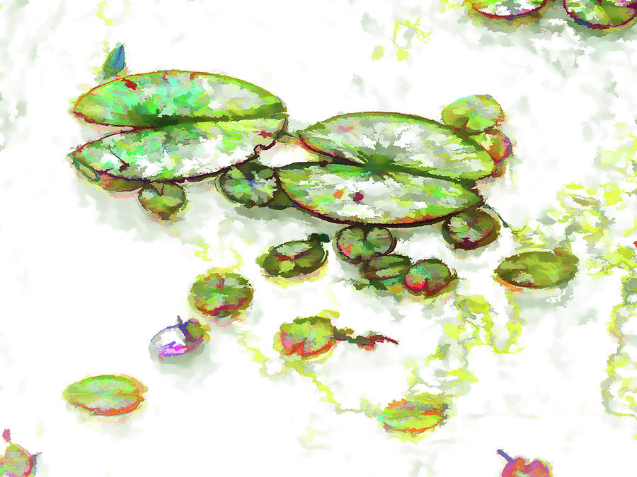 A lotus leaf Painting by Jeelan Clark