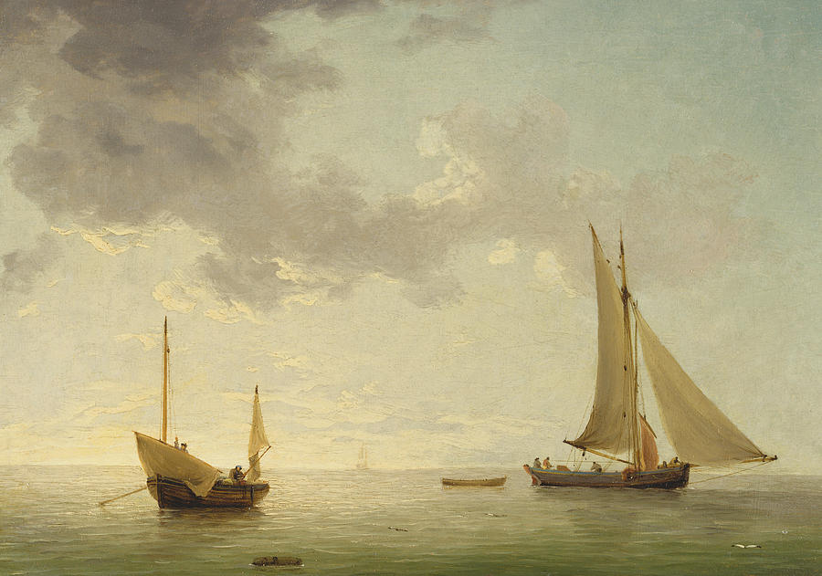 Charles Brooking Painting - A Lugger and a Smack in Light Airs by Charles Brooking