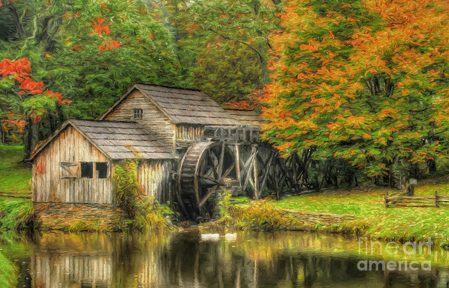 A Mabry Mill Autumn Photograph by Darren Fisher