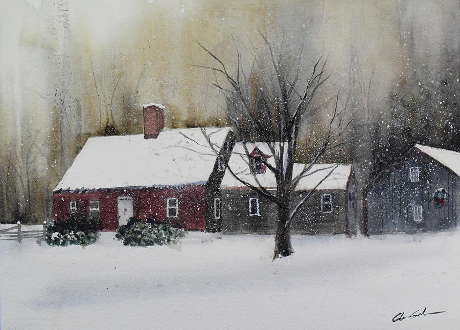Snowy Afternoon Painting by Glenn Galen