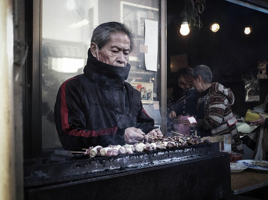 A Man and His Grill Photograph by Paki OMeara A Man and His Grill Photograph by Paki OMeara