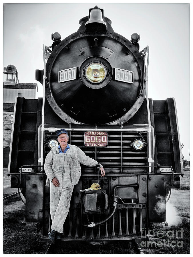 A Man And His Locomotive Photograph