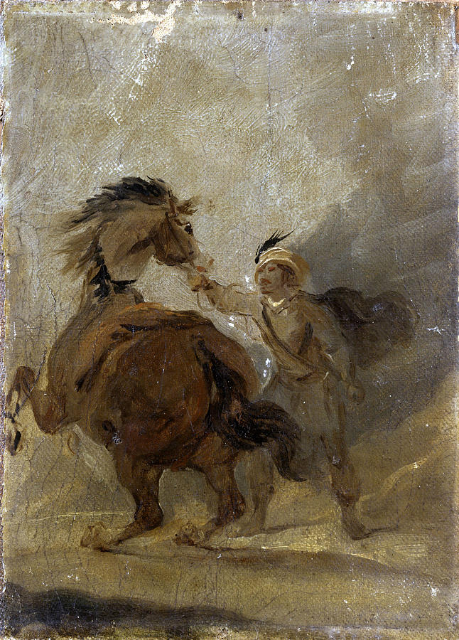 A Man holding a Horse Painting by Francis Bourgeois