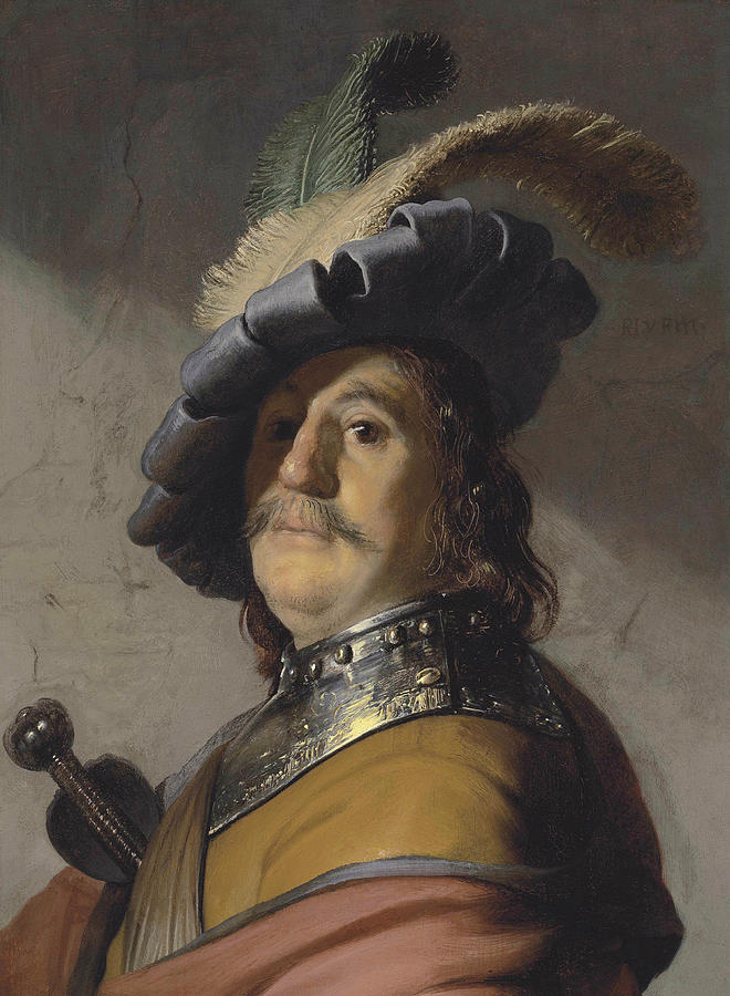 A Man in a Gorget and Cap Painting by Rembrandt
