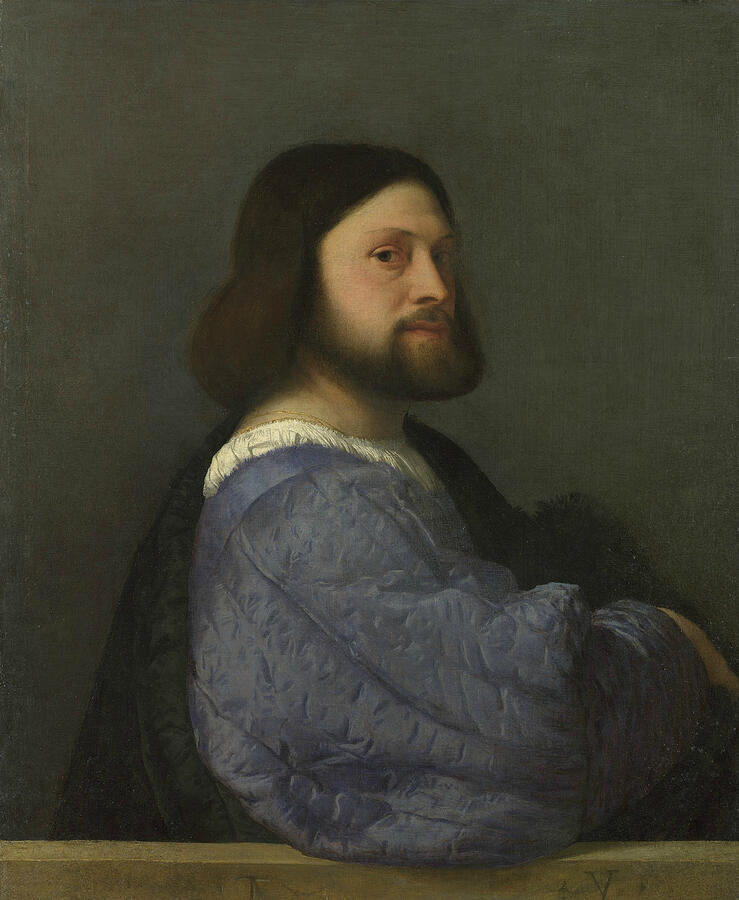 A Man with a Quilted Sleeve, by 1576 Painting by Titian