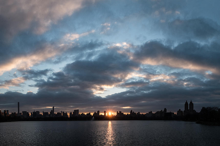 Central Park Photograph - A Manhattan Sunset by Cornelis Verwaal