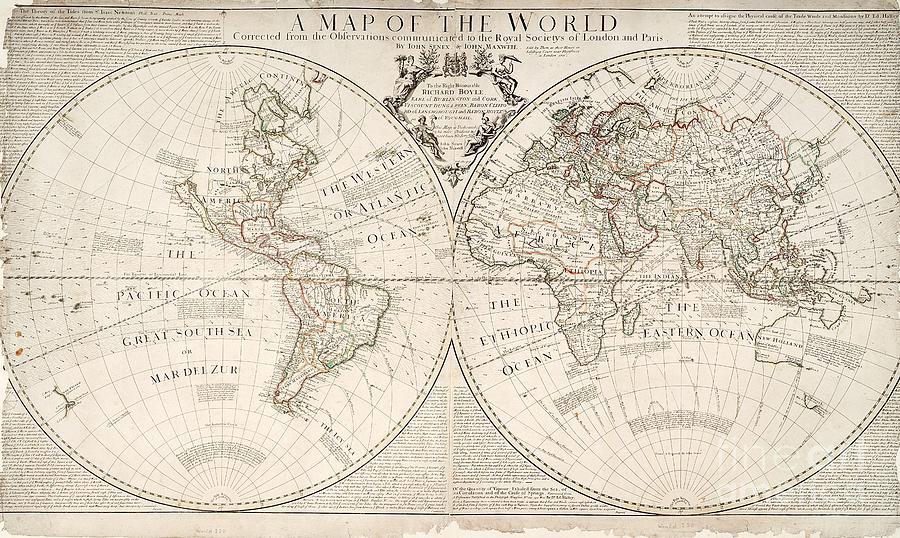 A Map of the World Painting by John Senex