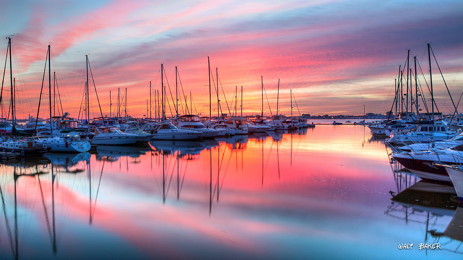 A Marina Sunset Photograph by Walt Baker