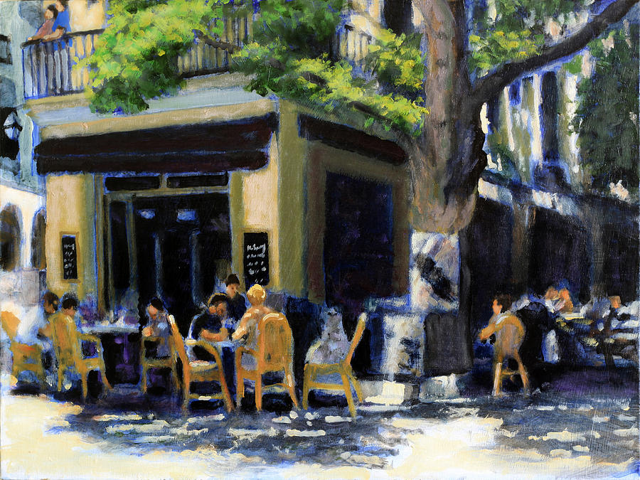 A Meal in Mallorca Painting by David Zimmerman