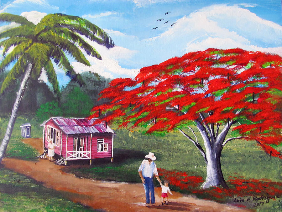 A Memorable Walk Painting by Luis F Rodriguez