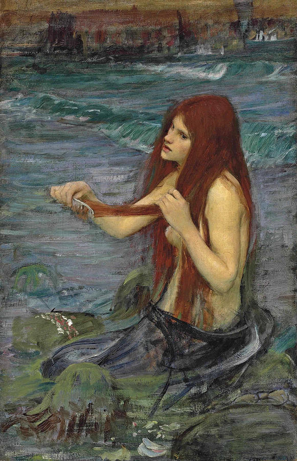 A Mermaid, Sketch Painting by John William Waterhouse