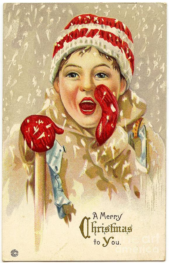A Merry Christmas to you vintage Painting by Vintage Collectables