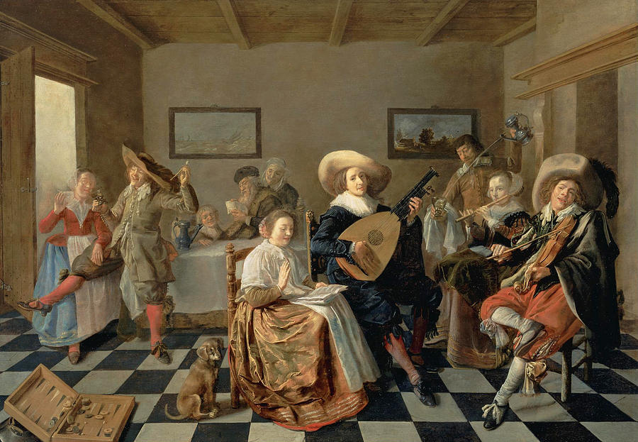 A Merry Company Painting by Jan Miense Molenaer