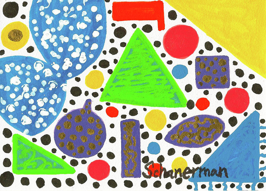 A Merry March of Dots And Spots Drawing by Susan Schanerman