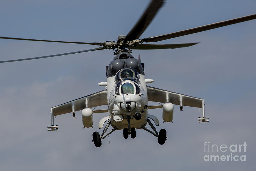 Transportation Photograph - A Mil Mi-35 Of The Czech Air Force by Timm Ziegenthaler