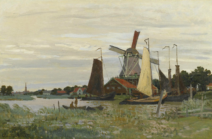 A Mill in Zaandam Painting by Claude Monet