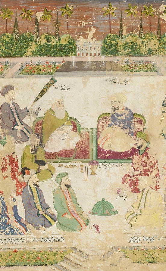 A Miniature Painting Of A Meeting Of Sufis Painting by Eastern Accents