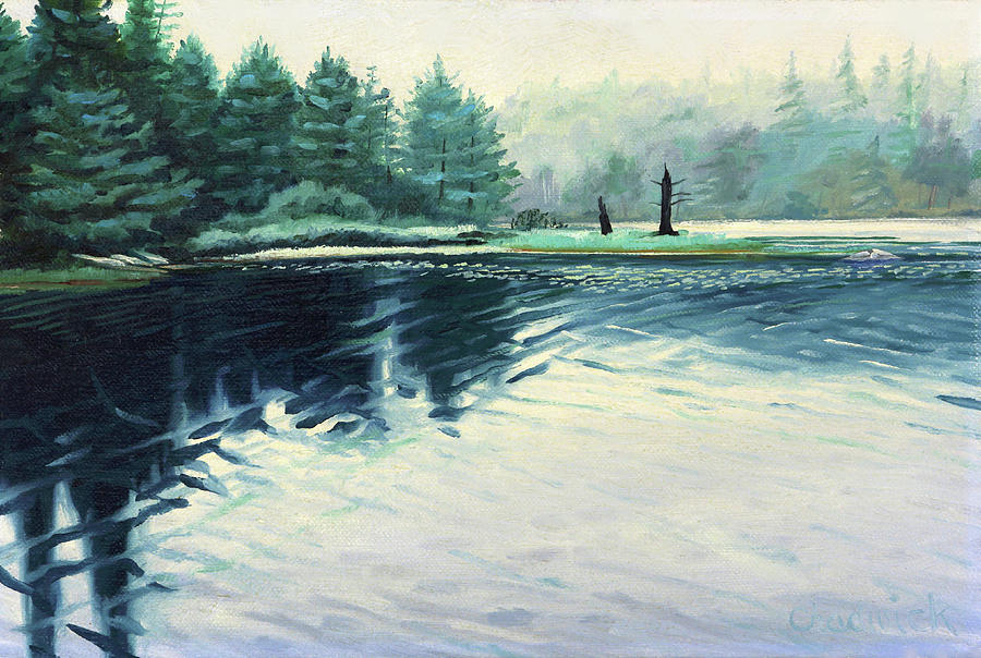 A Misty Morning at Pauls Tree Painting by Phil Chadwick