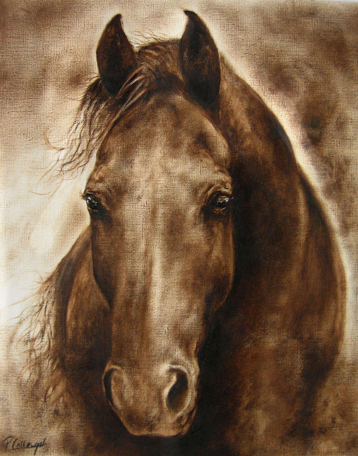 A Misty Touch Of A Horse So Gentle Painting By Paula Collewijn - The 