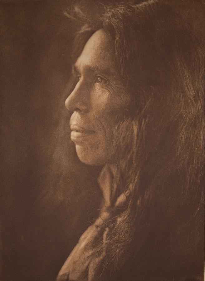 Nature Painting - A Mixed-blood Coast Pomo , Native American by Edward Sheriff Curtis, 1868 - 1952 by Celestial Images
