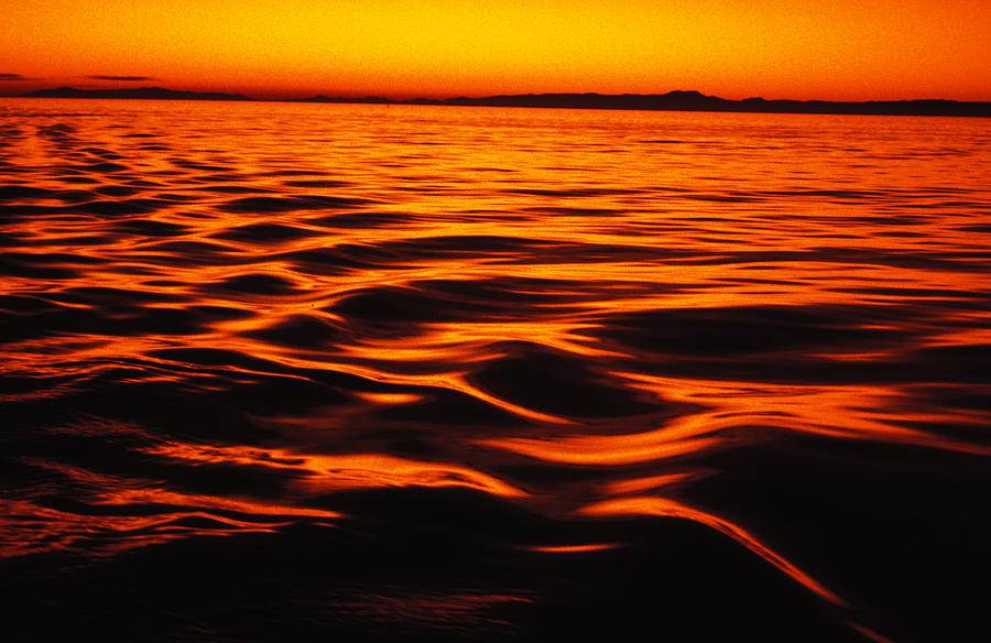 Sunset Glass Art - A Molten Sea by Carl Purcell