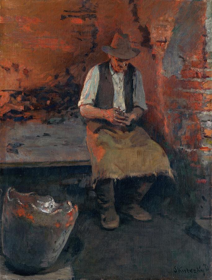 A moment of relaxation, Dominik Skutecky, 1915 Painting by Vincent Monozlay