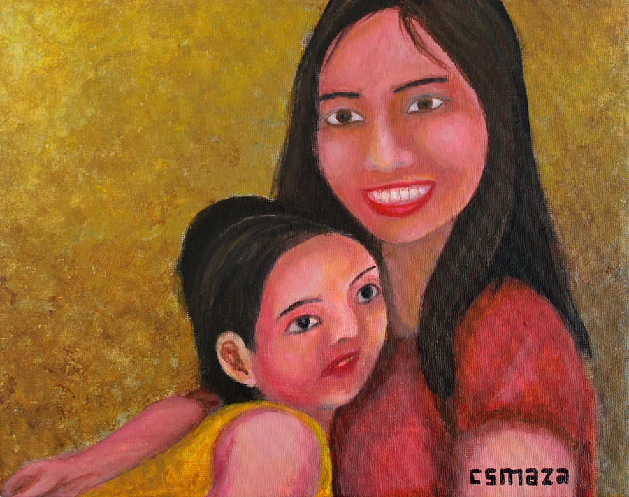 A Moment with Mom Painting by Cyril Maza