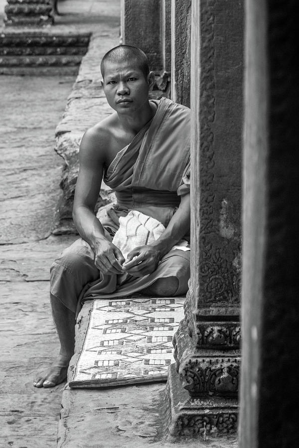 A Monk at Angkor Wat by Sam Morris A Monk at Angkor Wat by Sam Morris