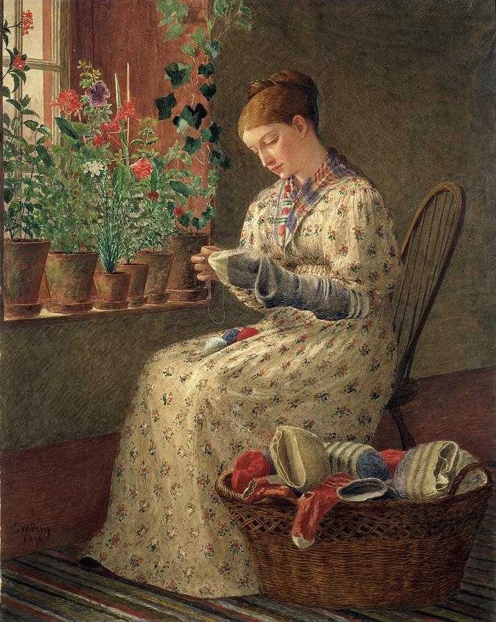A Month's Darning Painting by Enoch Wood Perry - Fine Art America