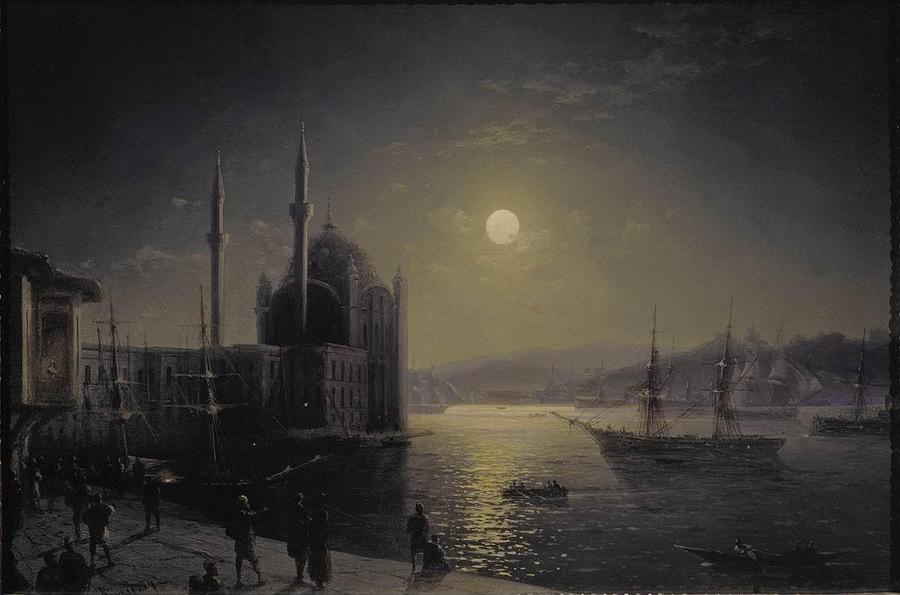 A Moonlit Night on the Bosphorus Painting by Ivan Aivazosky