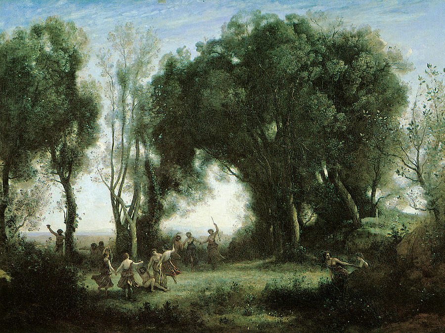 Greek Painting - A Morning Dance of the Nymphs by Camille Corot