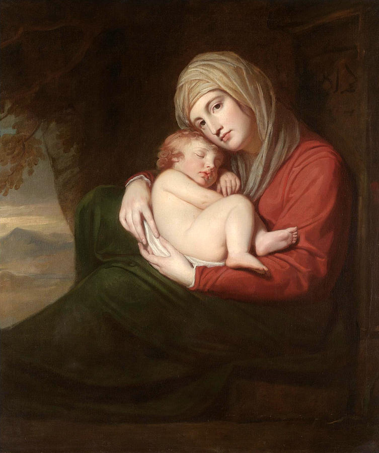 A Mother and Child Painting by George Romney