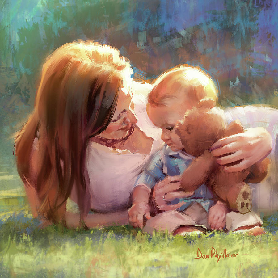 A Mother's Love Painting by Dan Phyillaier - Pixels