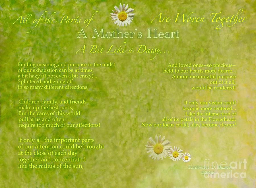A Mothers Love Part II the Text Painting by Kimberlee Baxter