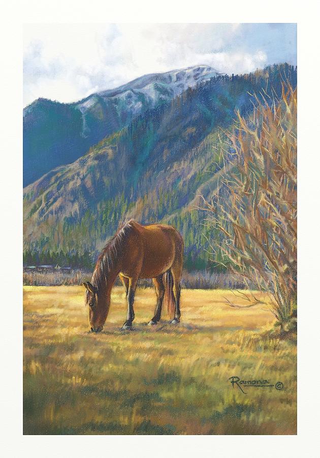 A Mountain, a Hill, and a Horse Digital Art by Ramona Kurten