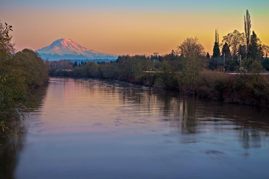 A Mt Tahoma Sunset Photograph by Ken Stanback