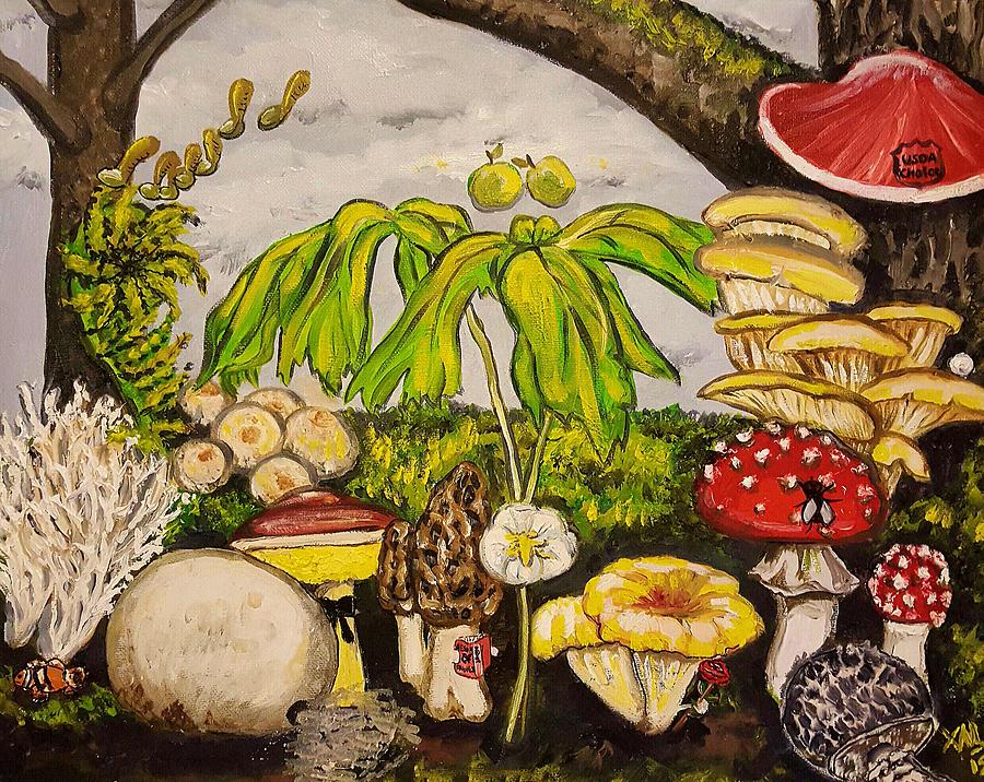 A Mushroom Story Painting by Alexandria Weaselwise Busen