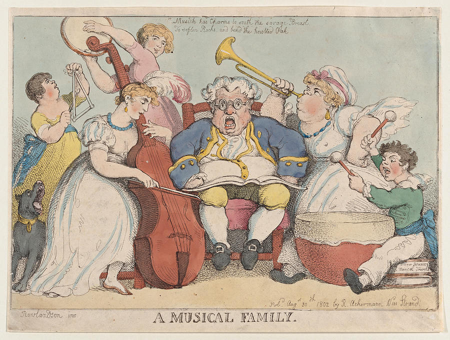 A Musical Family Drawing by Thomas Rowlandson