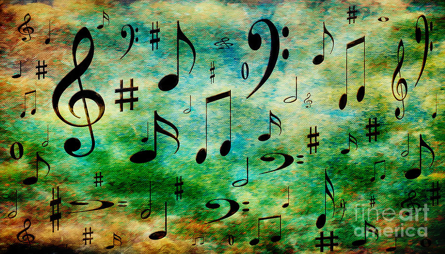 Abstract Digital Art - A Musical Storm 2 by Andee Design