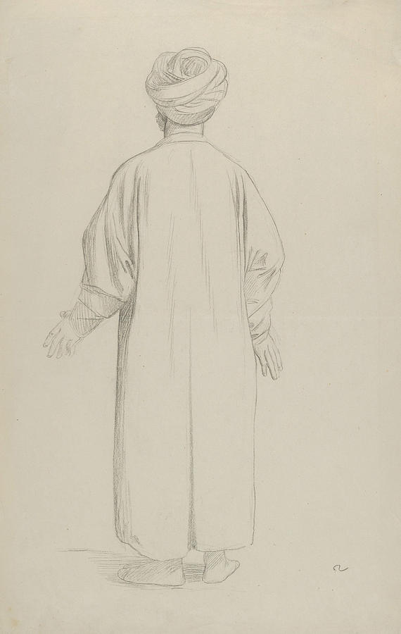 A Muslim Preparing for Prayer Drawing by Jean-Leon Gerome